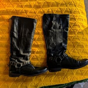Frye 9.5 moto riding boots studs